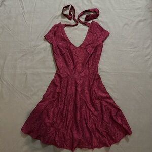Elegant purple Burgundy Lace Dress